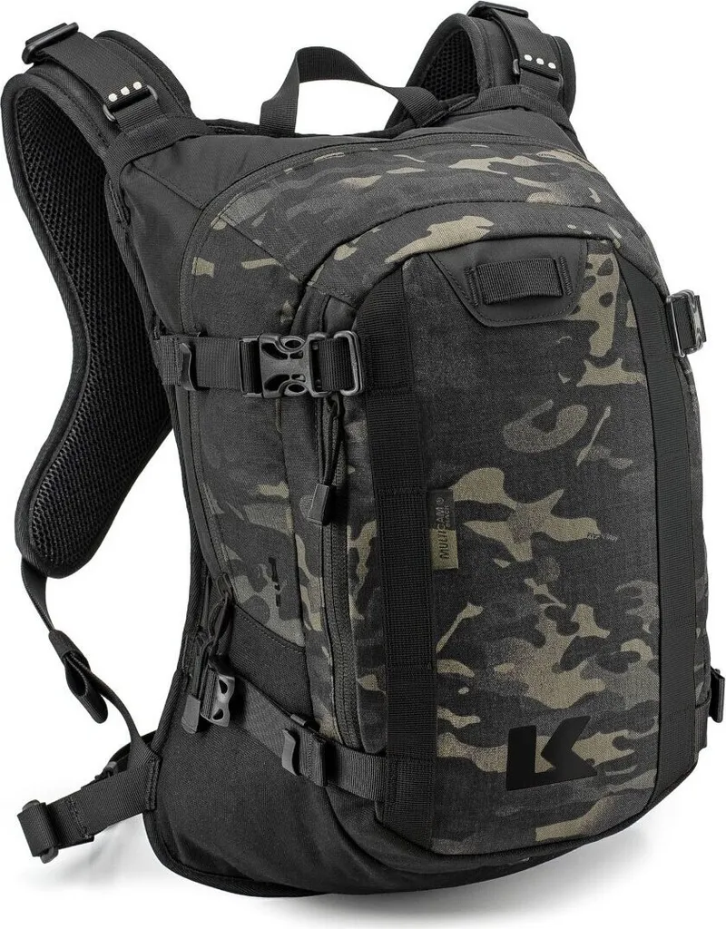 Éliminez la fatigue du dos avec le sac moto Kriega R15 Multicam Black