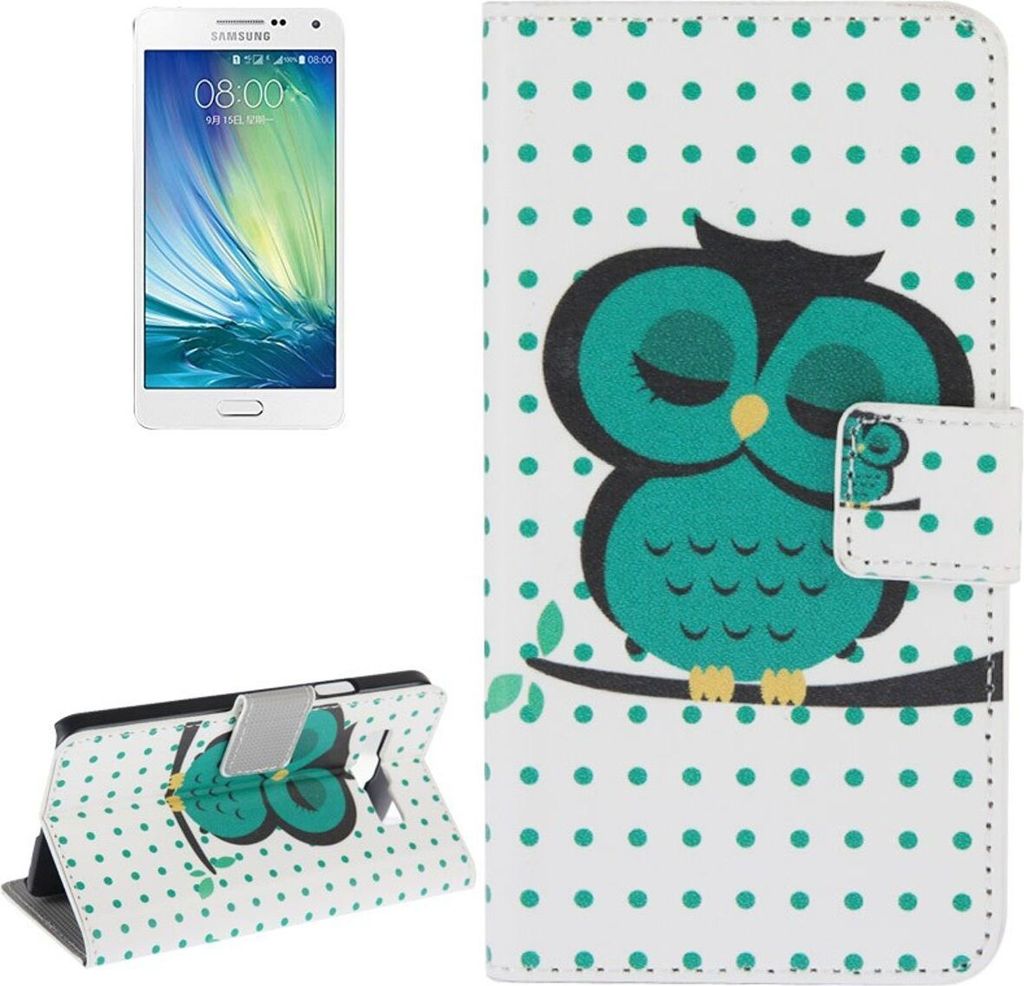 Schutzhülle Handytasche (Flip Quer) für Handy Samsung Galaxy A5 A500F Dicke Eule auf Ast