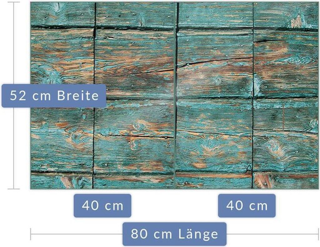 Herdabdeckplatte Abdeckung Glaskeramikfeld Abdeckplatte 2-Teilig 80x52 Holz Schutz