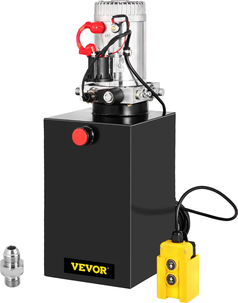 VEVOR Pompe Hydraulique Simple Effet 15L 12V 3200 PSI pour Benne