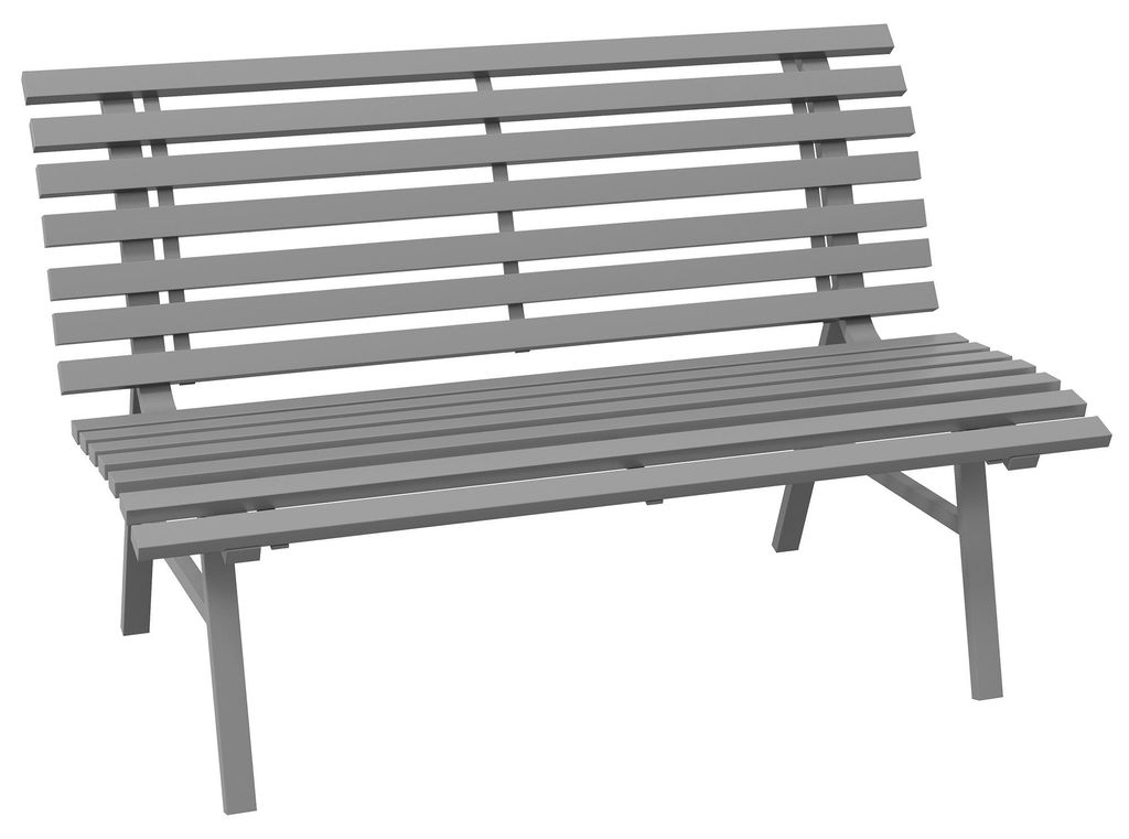 Gartenbank 2-Sitzer Parkbank Aluminium mit Rückenlehne wetterfest Balkonbank Metallbank Sitzbank pflegeleicht 240kg Belastbarkeit Grau 123x67x79cm