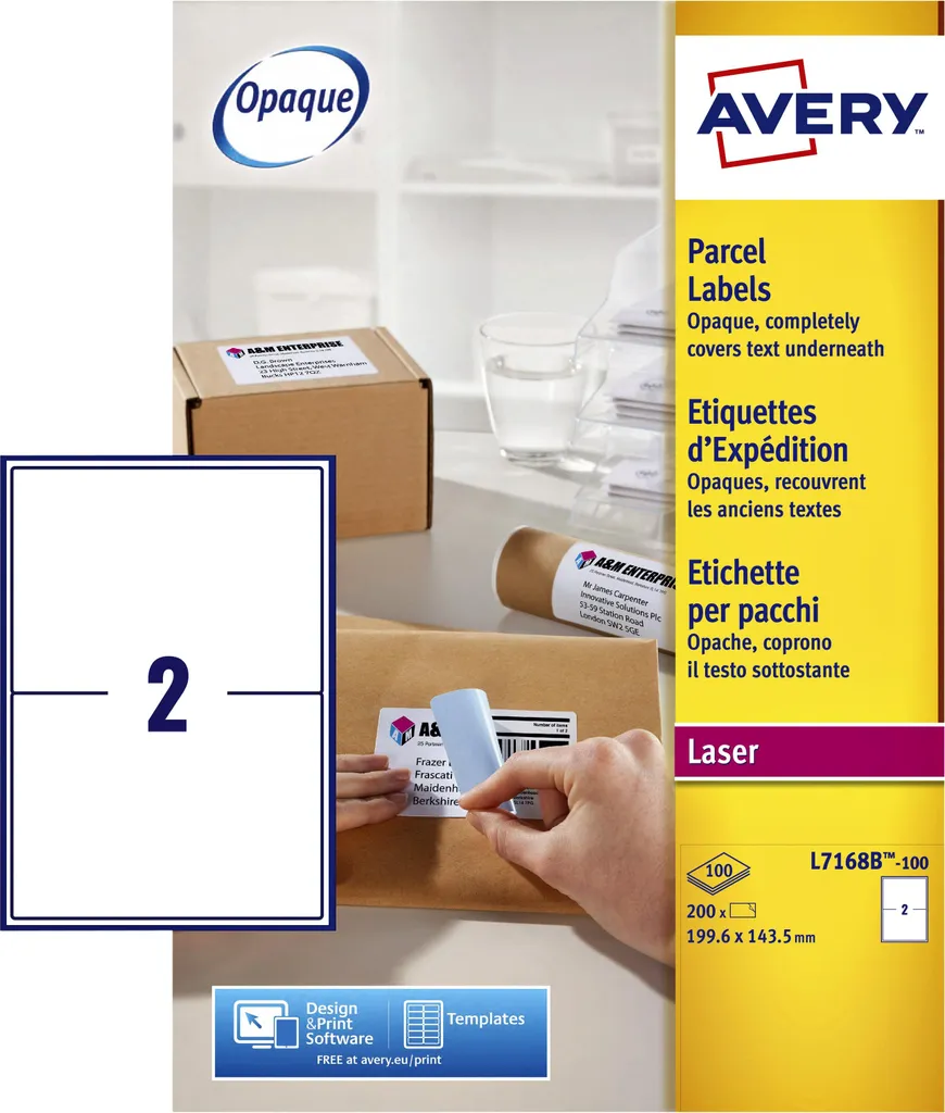 Masquez vos anciens colis avec les étiquettes Avery Blockout L7168B
