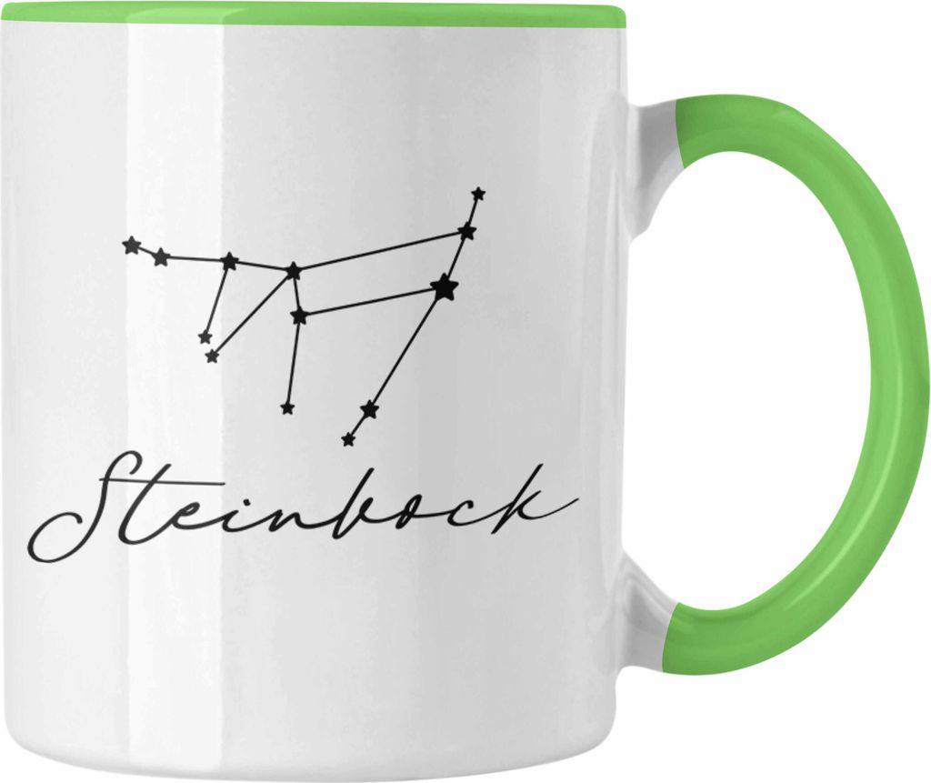 Trendation - Steinbock Sternzeichen Tasse Geschenk Horoskop Tierkreiszeichen (Grün)
