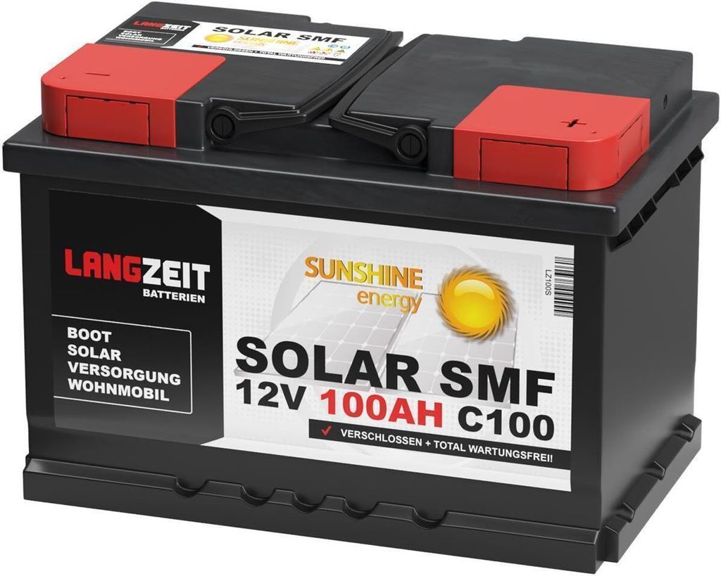 Langzeit Solarbatterie SMF 100Ah 12V Produktbild 