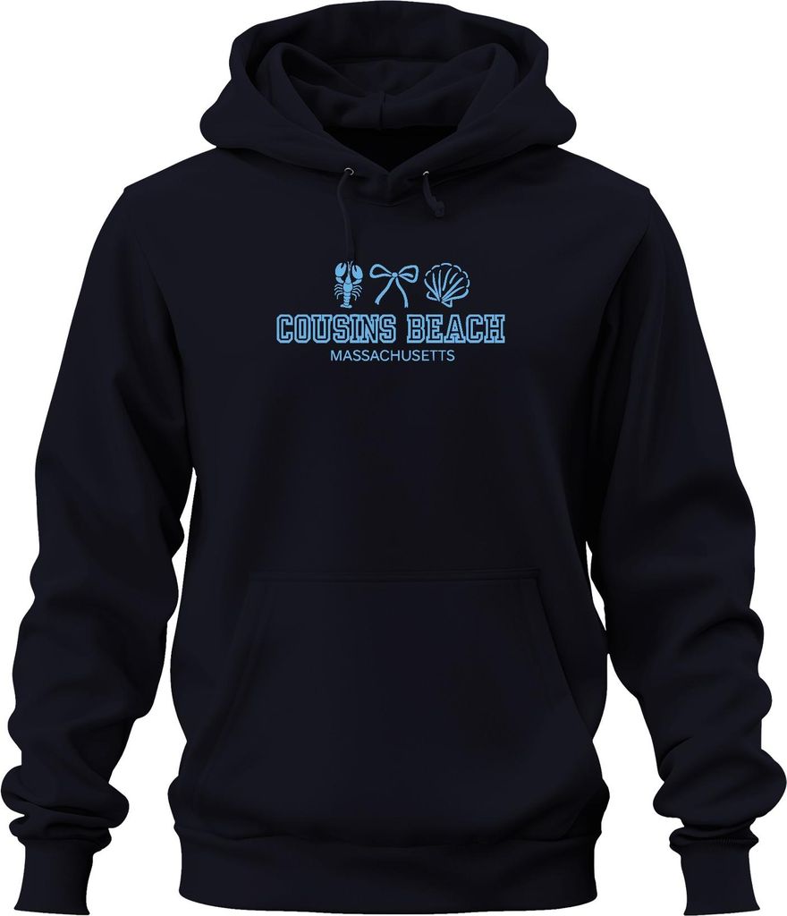 Cousins Beach Massachusetts Strand Muschel Hummer Cape Cod Sommer Uni Hoodie Kapuzenpullover, Navy, XL