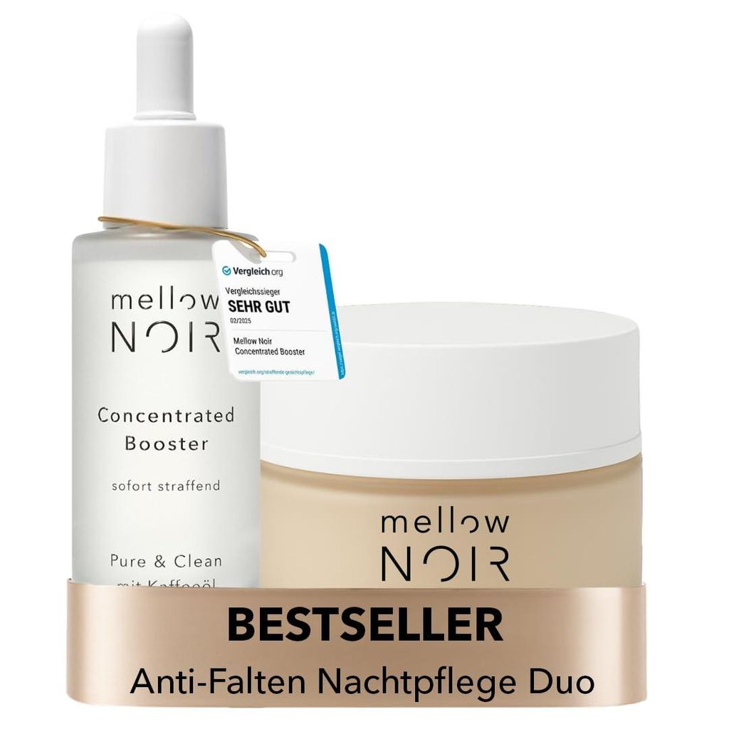 mellow NOIR Anti-Falten Nachtpflege Duo - Hyaluronserum mit Produktbild 