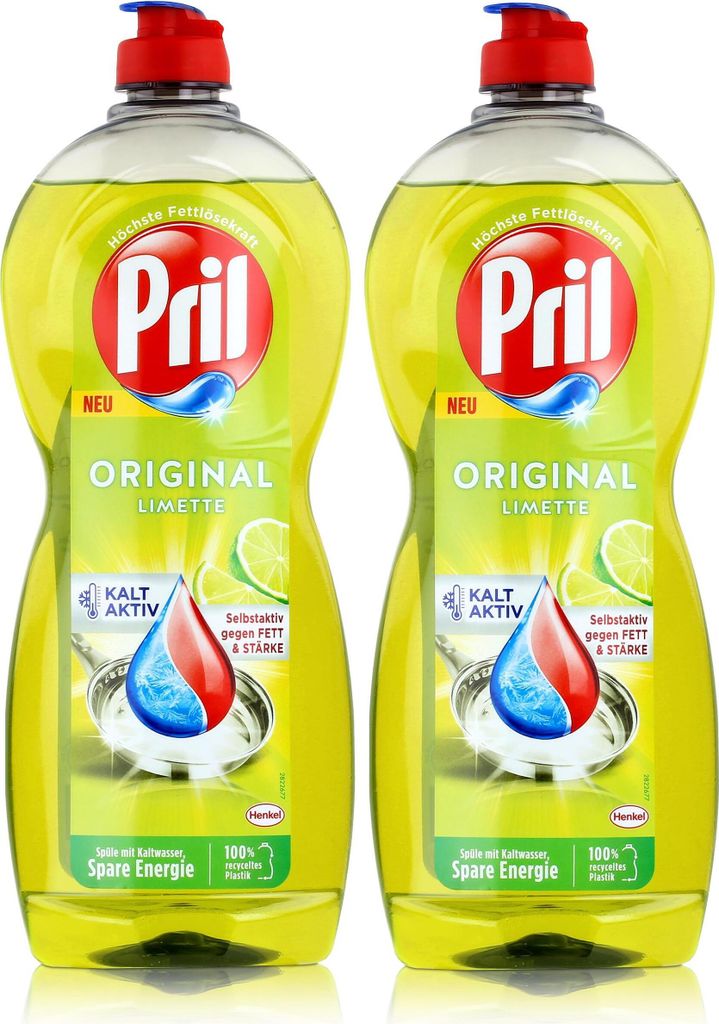 Pril Spülmittel Original Limette 675ml - Hohe Fettlösekraft (2er Pack)