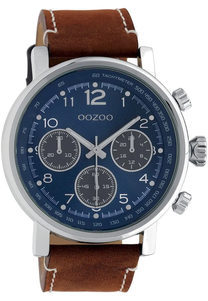 OOZOO Orologio da polso Uomo Marrone/Argento C10671