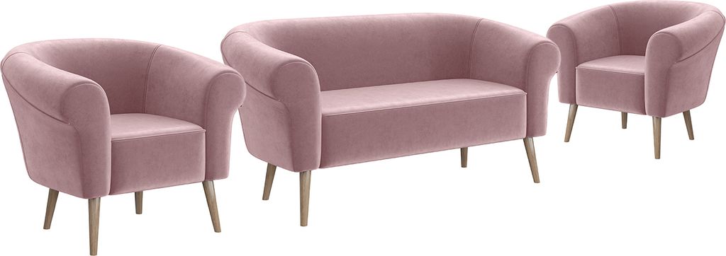 MEBLINI Mini Sofa Set 2-1-1 für Wohnzimmer - Mini Lounge für vier Personen - Küchensofa - Sofa Klein - Sitzgarnitur - Polstergarnitur - Sofagarn...