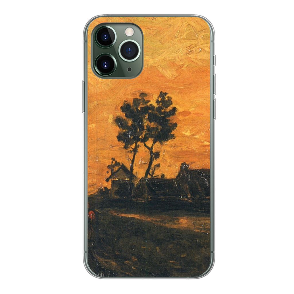 MuchoWow Handyhülle Schutzhülle Hülle für iPhone 11 Pro Landschaft bei Sonnenuntergang - Vincent van Gogh Silikon Softcase Handy Hülle - Handy
