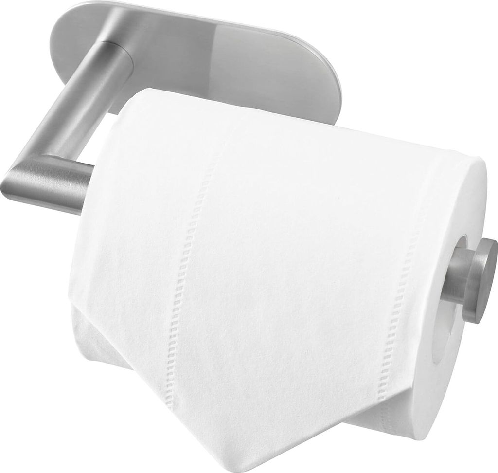 Toilettenpapierhalter Ohne Bohren, Klopapierhalter SUS304 Edelstahl für Küche und Badezimmer, silber