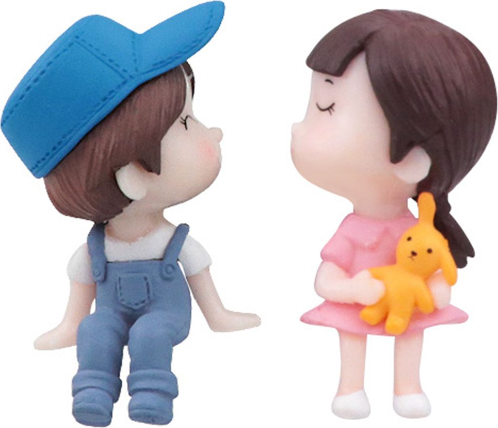 2pcs/Set Paar Figur exquisite romantische Harz -Auto -Ornament Ballon Paar Statue Hochzeitsdekoration-Grau B