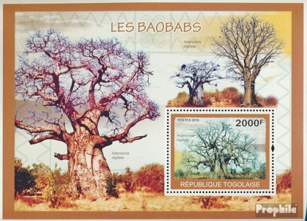 Briefmarken Togo 2010 Mi Block 490 (kompl. Ausgabe) postfrisch Baobabs ( Adansonia digitata )