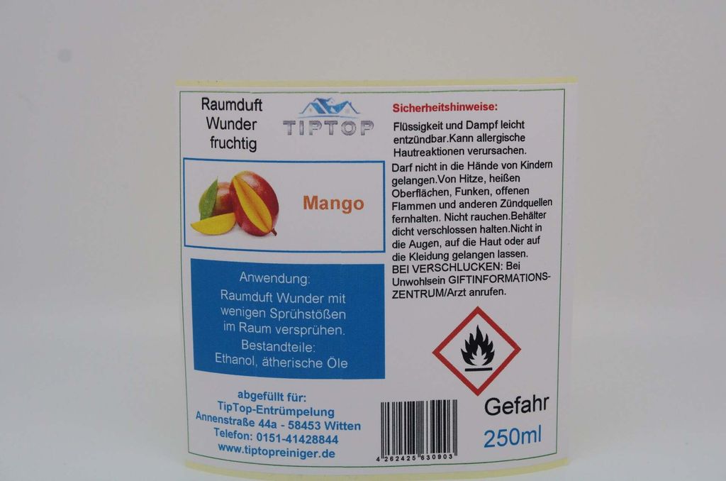 Raumduft - Wunder - 250ml - fruchtig - mehrere Duftnoten zur Auswahl – Mango