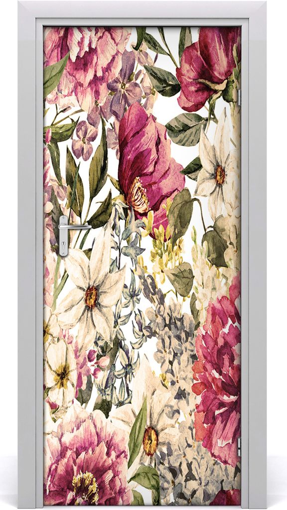 Tulup Türaufkleber 85x205 cm Dekorative Aufkleber Selbstklebend Wasserdichte Tapete Abnehmbar Schlafzimmer Wohnzimmer Wohnkultur - Blumenmuster