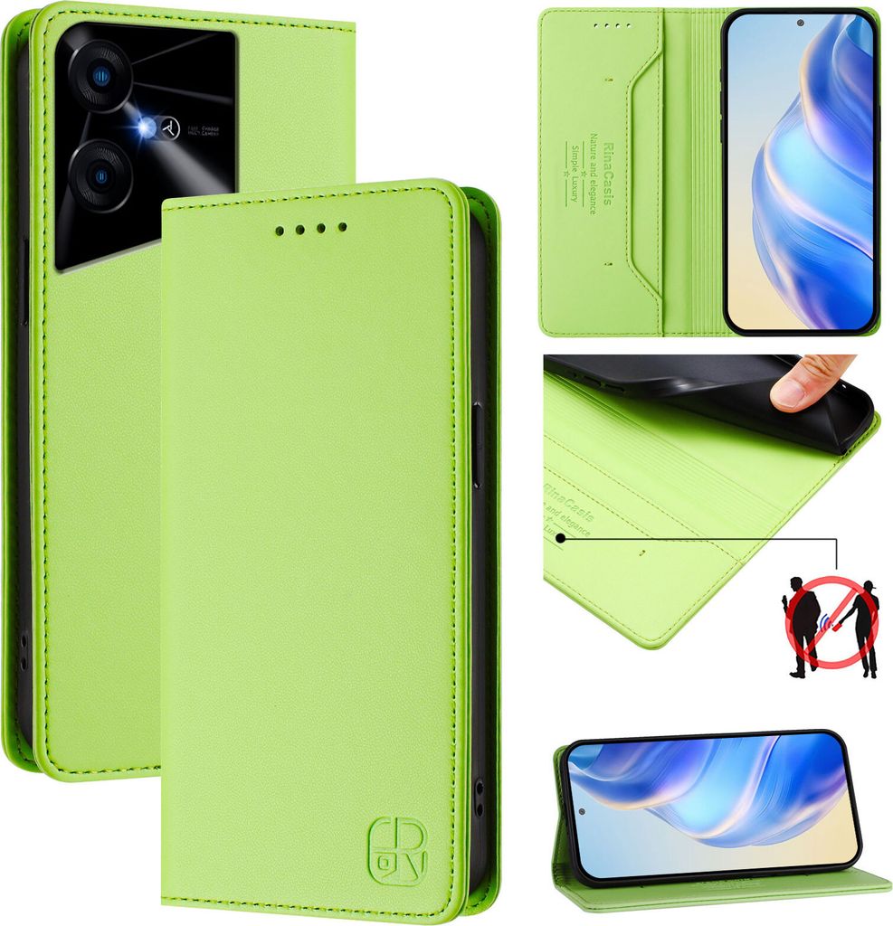 Lederhülle für Tecno Pova Neo 3 Hülle Flip Brieftasche Produktbild 