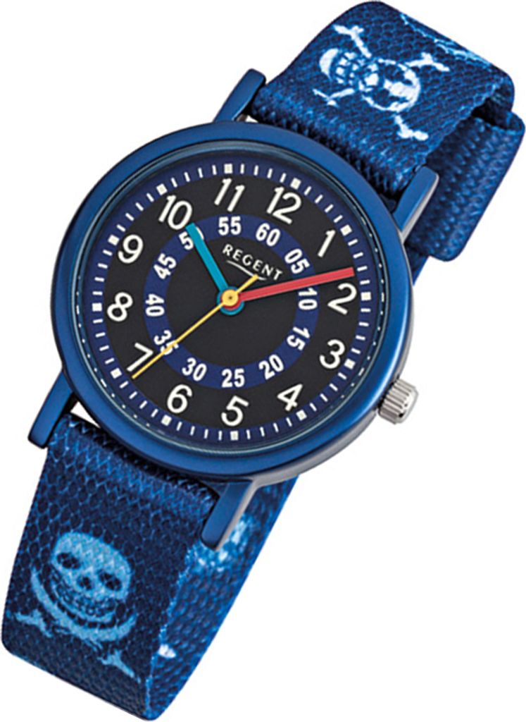 Regent Armbanduhr blau F-951 Kinder Analog-Quarzuhr URF951