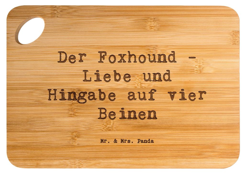 Mr. & Mrs. Panda Holzbrett Spruch Liebevoller Foxhound - Transparent - Geschenk, Hundeliebhaber, Hunderasse, Vier Beine, Brett, Schneidebrett, Hack...