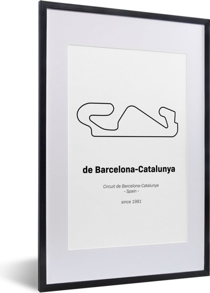 MuchoWow Gerahmtes Poster Formel 1 - Barcelona - Rennstrecke 40x60 cm - Poster mit Schwarzem Bilderrahmen Wandposter Rahmen Foto Bilder - Poster ...