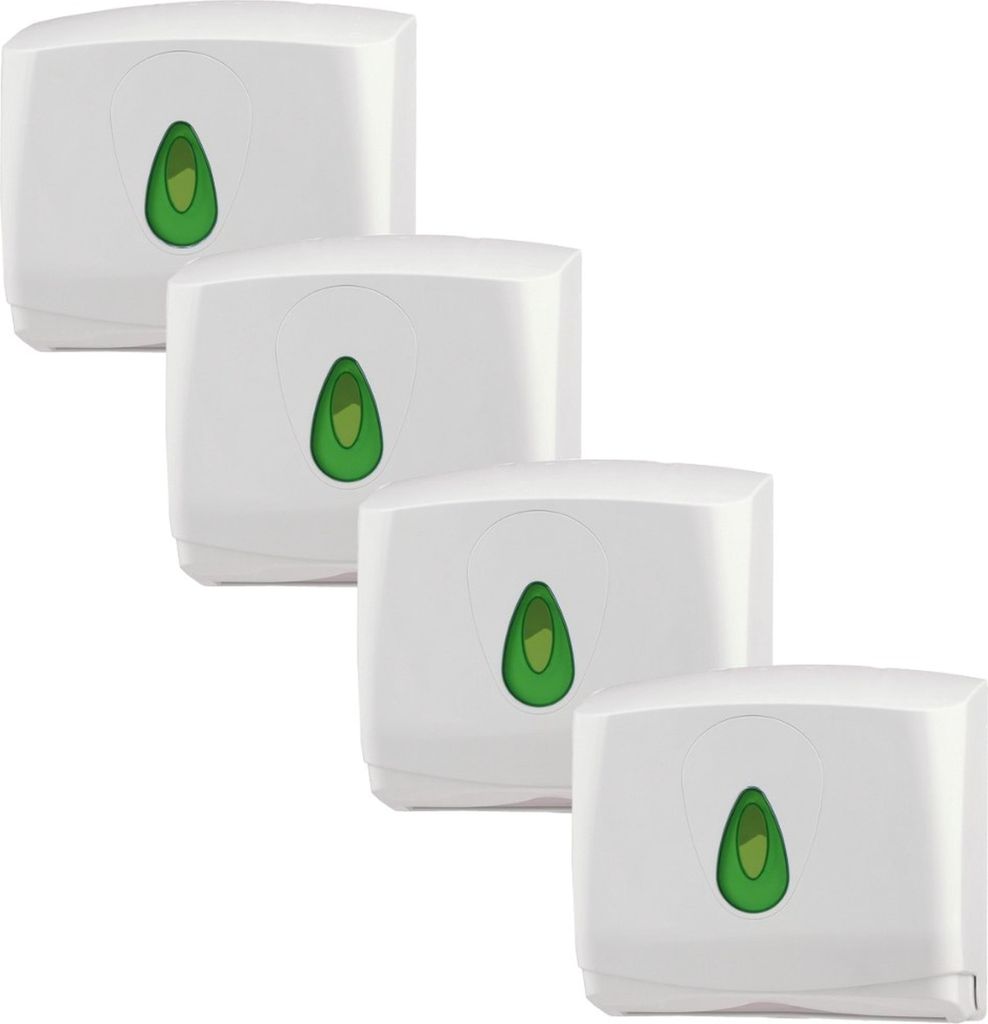 4 PlastiQline Papierhandtuchspender MINI - Kunststoff - weiß - Handtuchspender