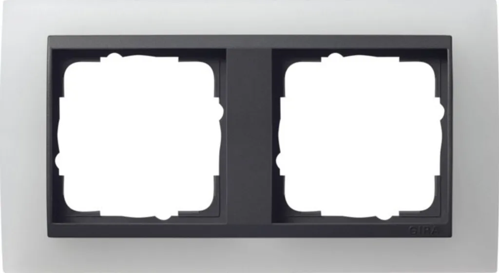 Cadre de finition double Gira Event 021224 blanc opaque avec anthracite