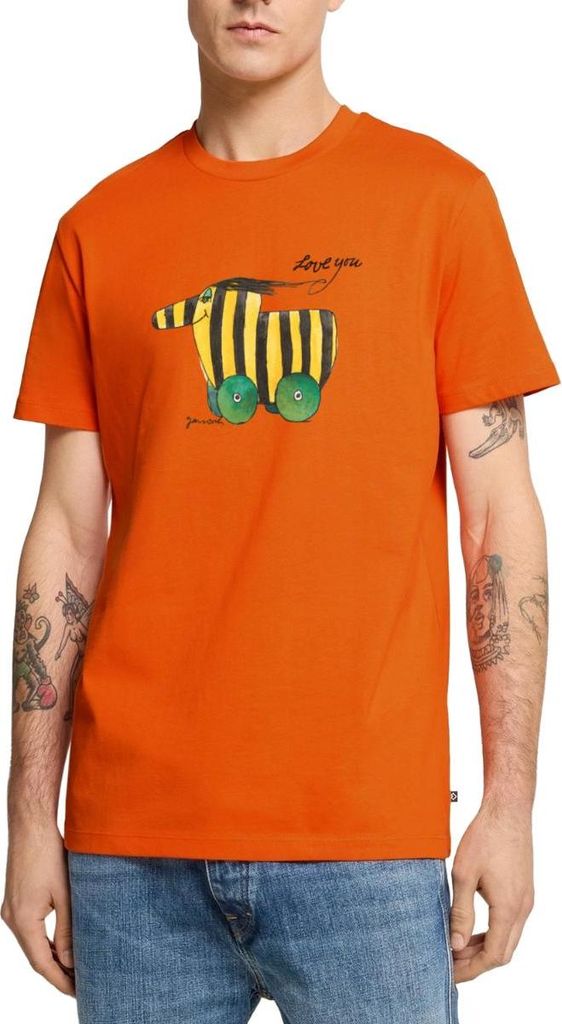 Spreadshirt Janosch Tigerente Love You Männer Premium T-Shirt, XXL, Orange