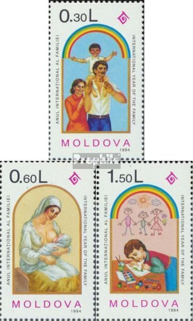 Briefmarken Moldawien 1994 Mi 130-132 (kompl.Ausg.) postfrisch Familie