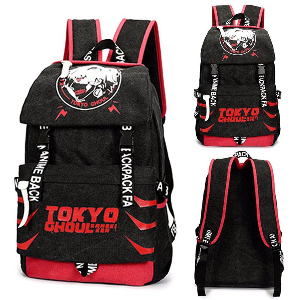 Tokyo Ghoul Rucksack mit großem Ken Kaneki Motiv Schwarz