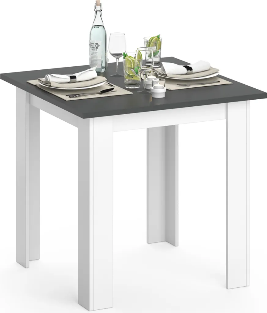 Table de repas anthracite Vicco Karlos 80x80 cm robuste et design mat - 9