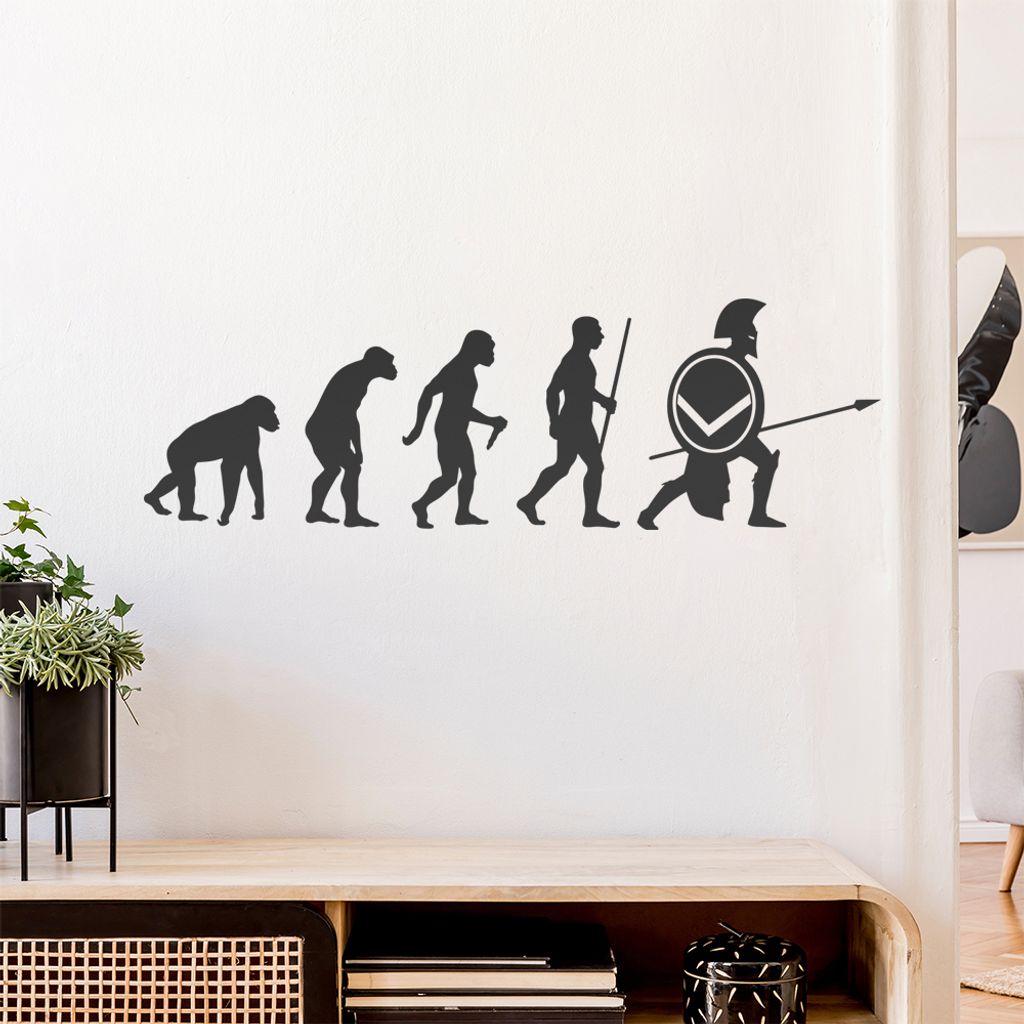 Spartaner Sparta Evolution Wandtattoo Wandaufkleber Wall Sticker - Dekoration, Küche, Wohnzimmer, Schlafzimmer, Badezimmer