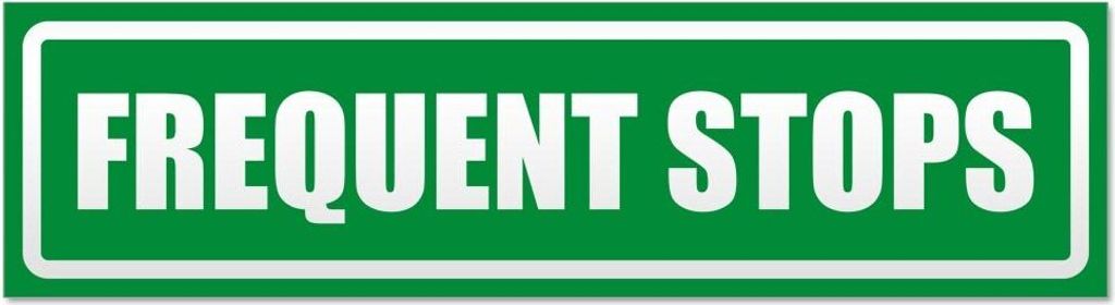 Kiwistar - Autoaufkleber - Grün - 45 x 12 cm - Frequent Stops invertiert - Hinweis Aufkleber Sticker für Auto, Kfz, Fahrrad, PKW, LKW