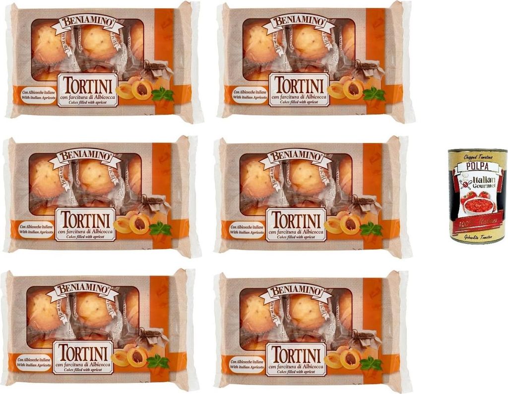 Beniamino Tortini con farcitura di Albicocca mit Aprikosenfüllung 6x 250gr + Italian Gourmet polpa 400g