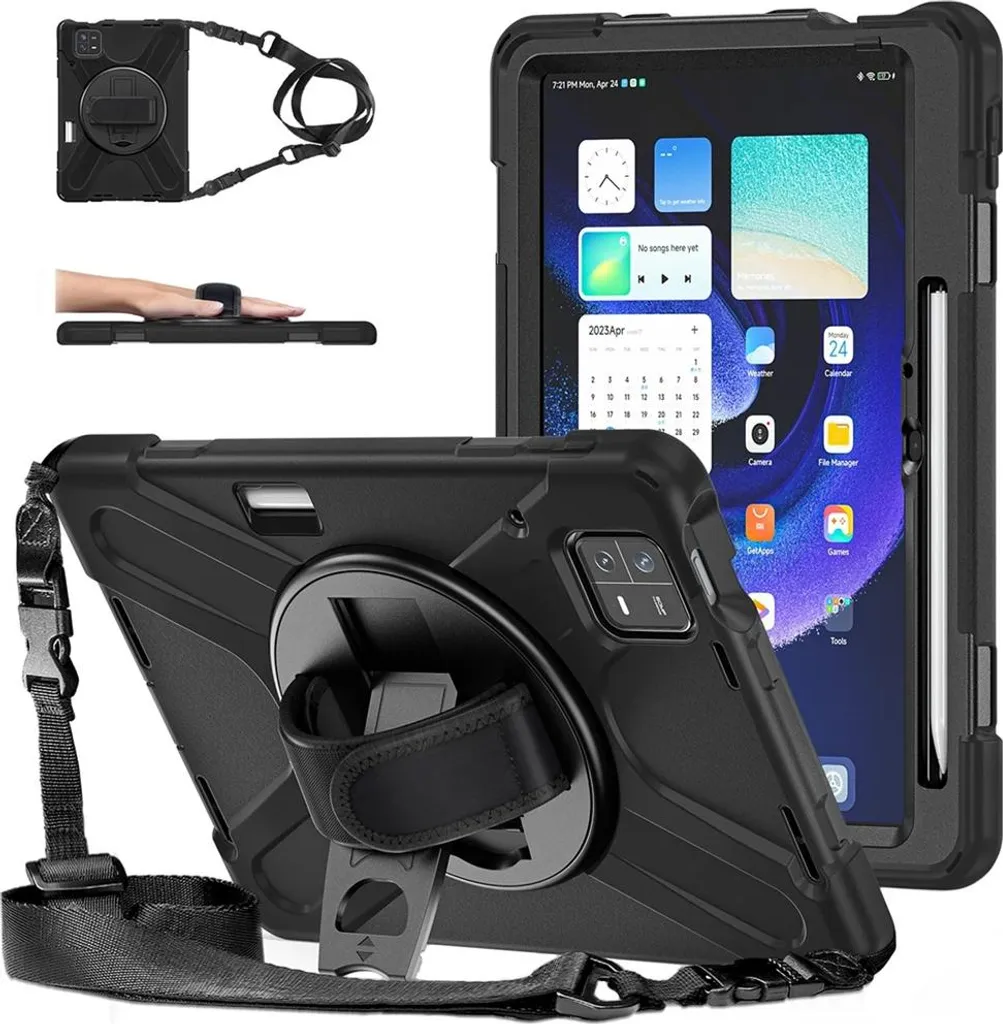 Custodia Armor Xiaomi Mi Pad 6 / 6 Pro con Cinturino Nero Antiurto