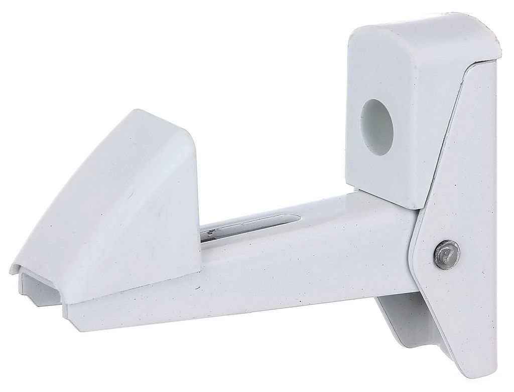 307769 Fenster- und Türstopper | selbstschließend | Aluminium, weiß lackiert | Abstand zwischen Stopper und Platte 15 - 50 mm