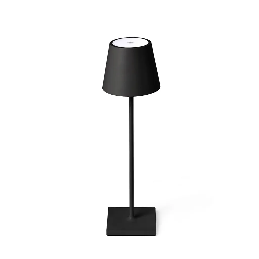 Lampe LED rechargeable TOC noire IP54 avec variateur tactile d'été