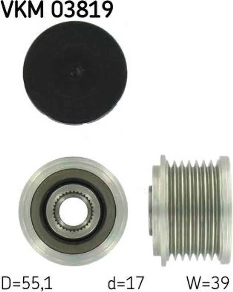 Poulie débrayable SKF VKM 03819 pour alternateur Mercedes OE 6281500060