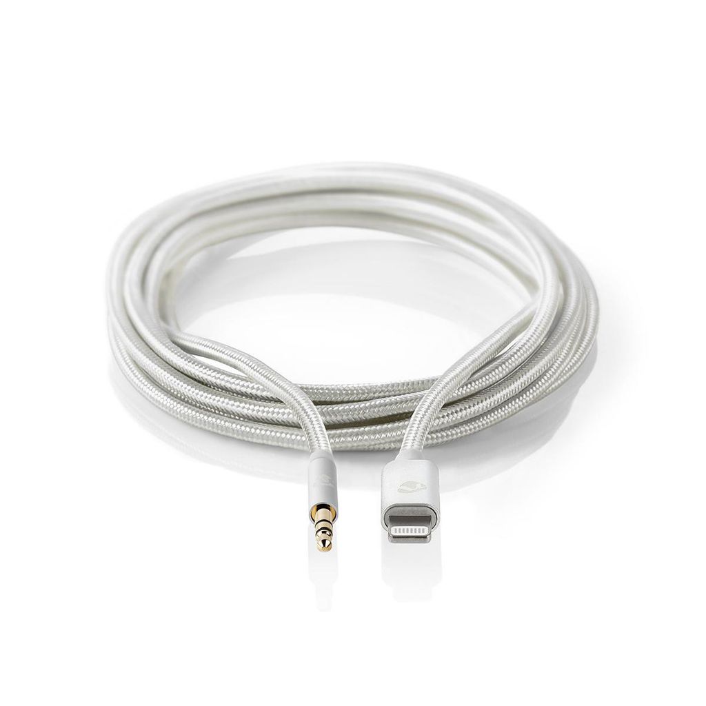 Nedis Lightning-Adapter - Apple Lightning 8-Pin - 3.5 mm Stecker - Vergoldet - 1.00 m - Rund - Nylon - Verpackung mit Sichtfenster