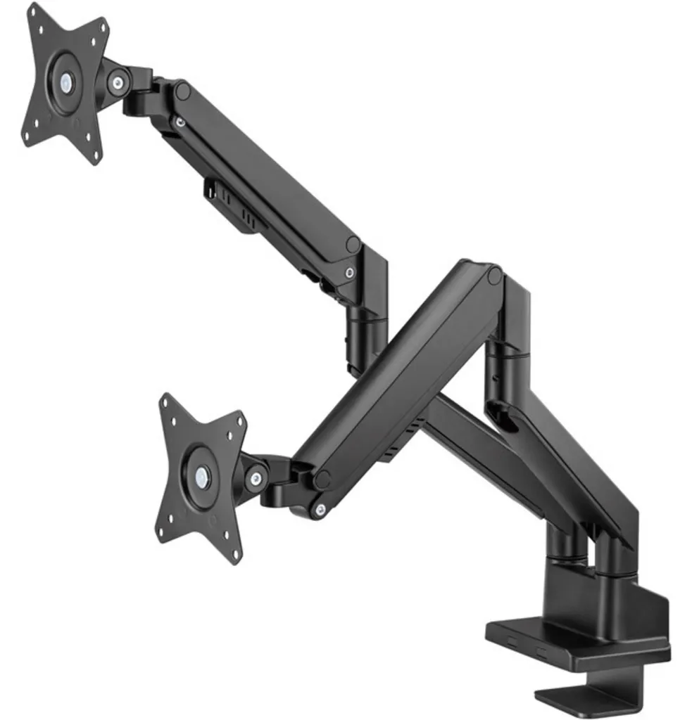 Goobay 70814 Support Double Écran à Gaz pour Moniteurs 17-32 Pouces