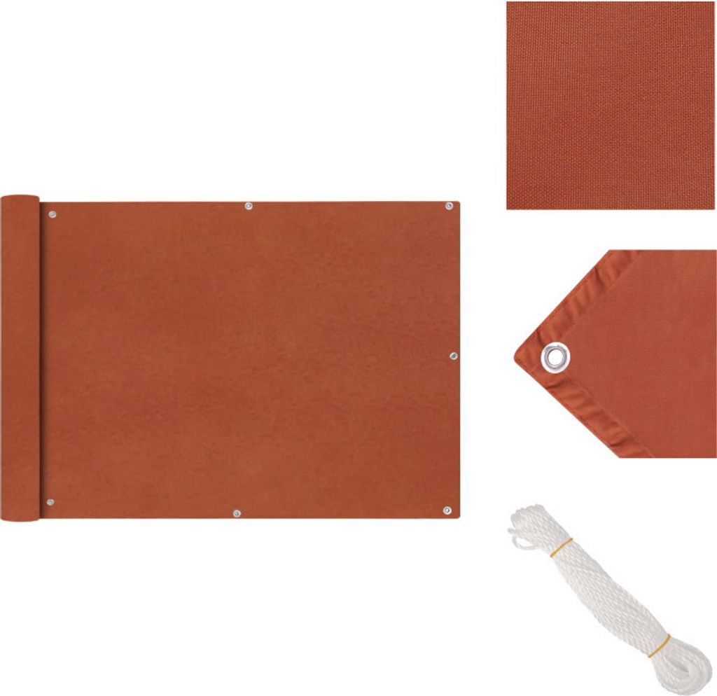 vidaXL Balkonsichtschutz Oxfordgewebe 75x400 cm Terracotta - Sonnenschirme & Sonnenschutze