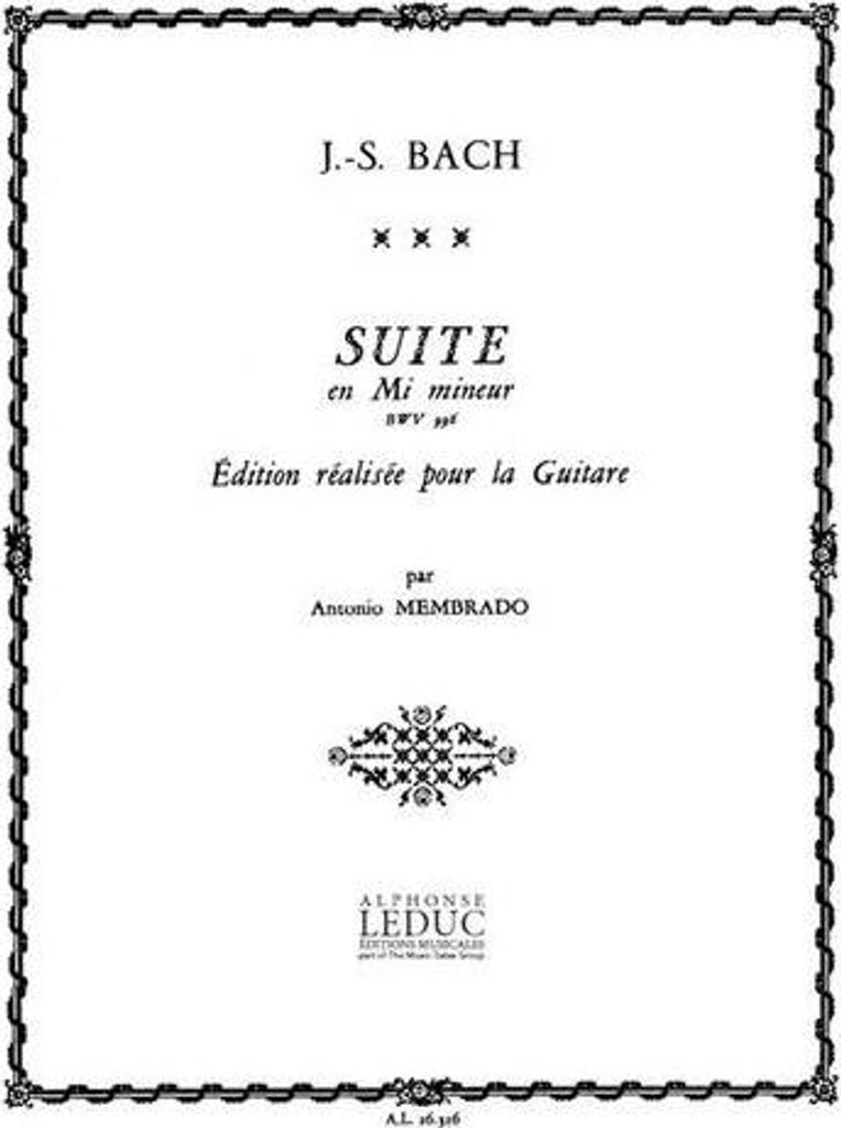 Suite mi mineur BWV996pour guitare