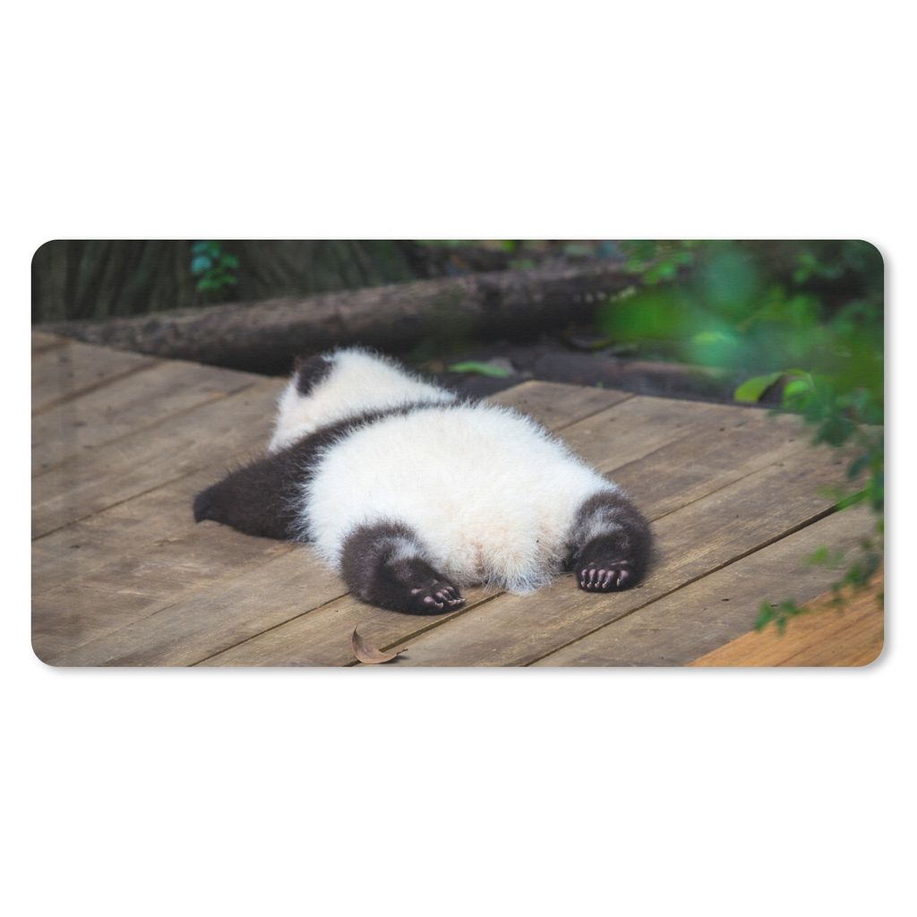 MuchoWow Schreibtischunterlage Tier - Panda - Schlafend 80x40 cm - XXL Mauspad - Gaming Mauspad