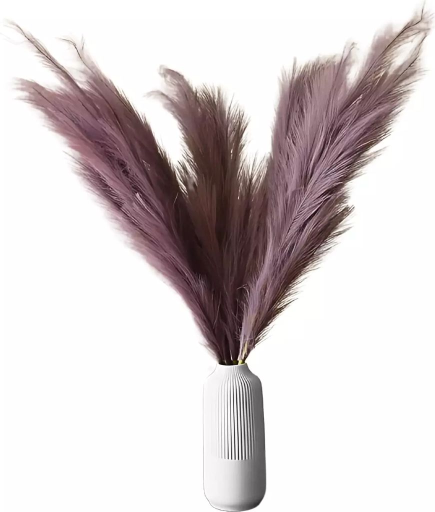 Layba Künstliches Pampasgras Deko in Lila Boho - 3 Stück 100cm, Ideal für Hochzeitsdeko, Wohnzimmer & Schlafzimmer