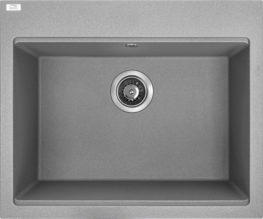 BADLAND Granitspüle Einzelbecken TAU 50x60 Grau | Siphon im SET!