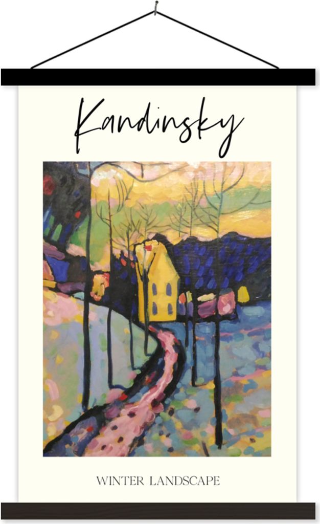 MuchoWow Textilposter Kunst - Kandinsky - Winterlandschaft 40x60 cm mit schwarzem Rahmen - Wanddekorationen