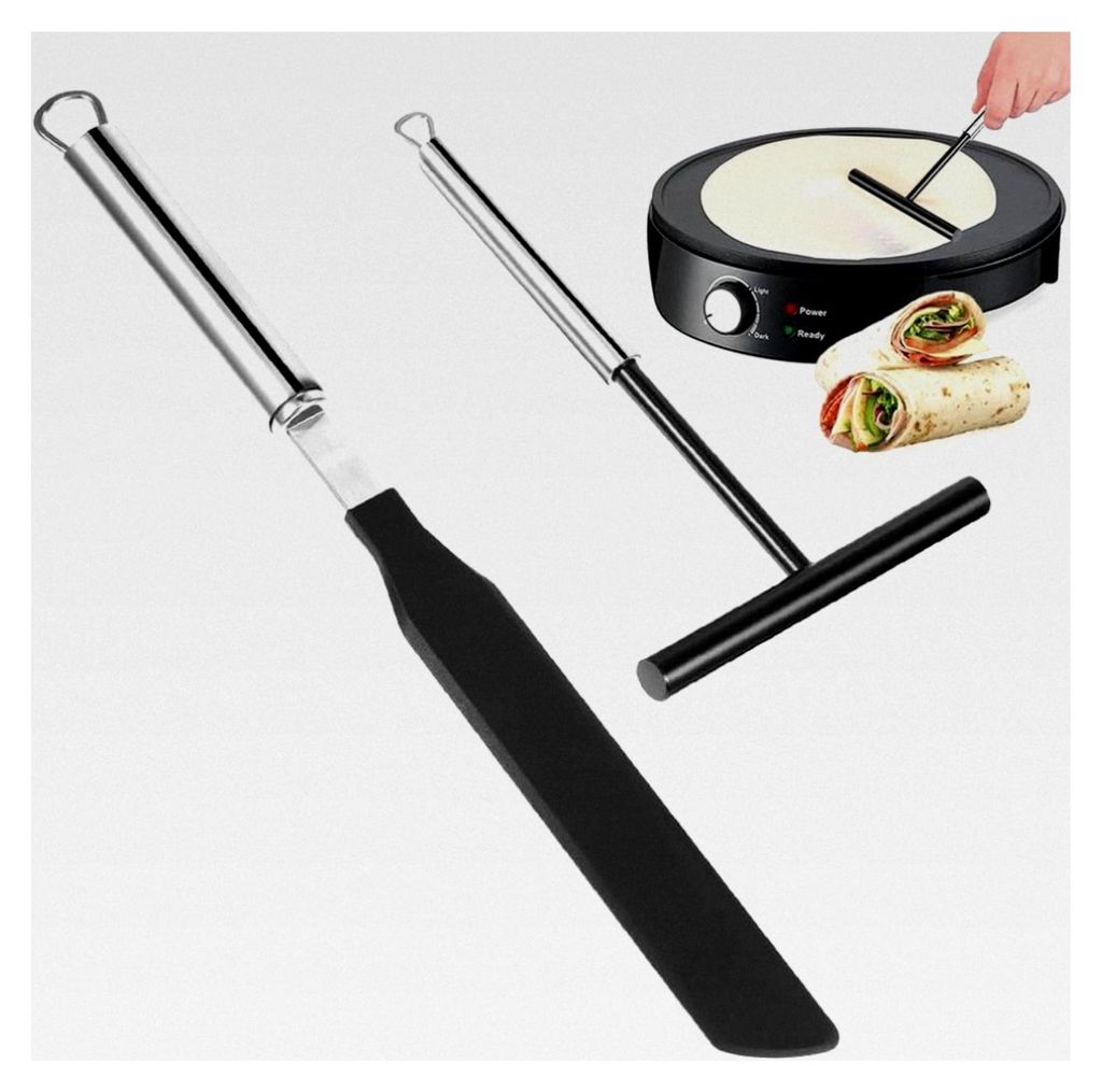 2-teiliges Set für Crêpes und Pfannkuchen, Spachtel und Teigverteiler