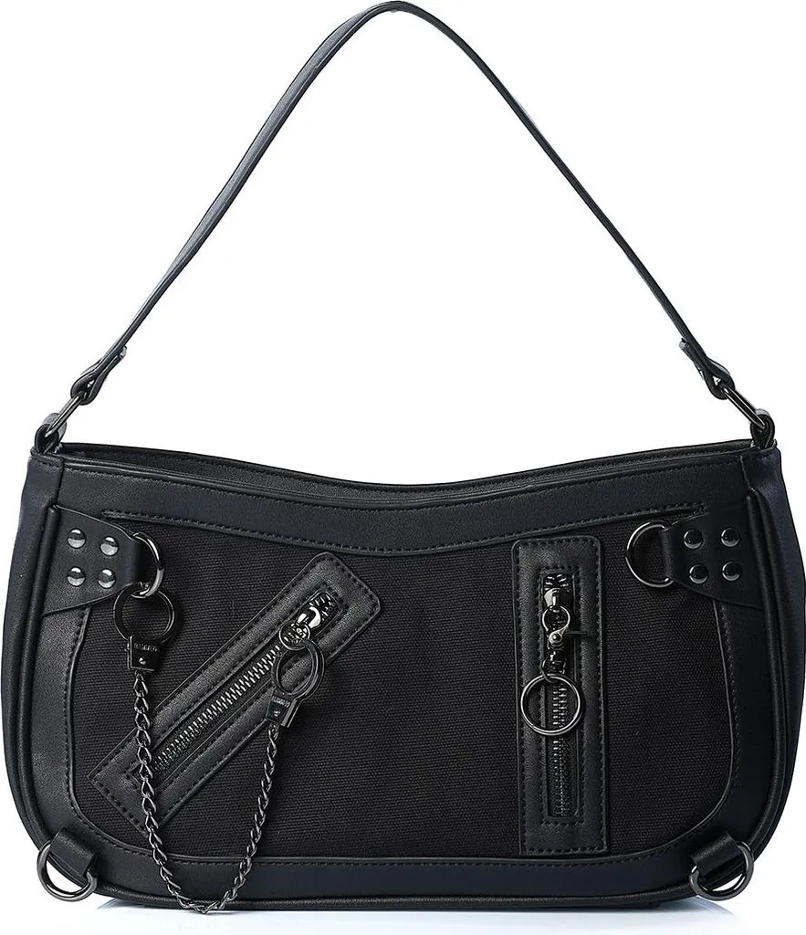 Grand sac à main noir Entangled Interdit avec détails tressés et anses
