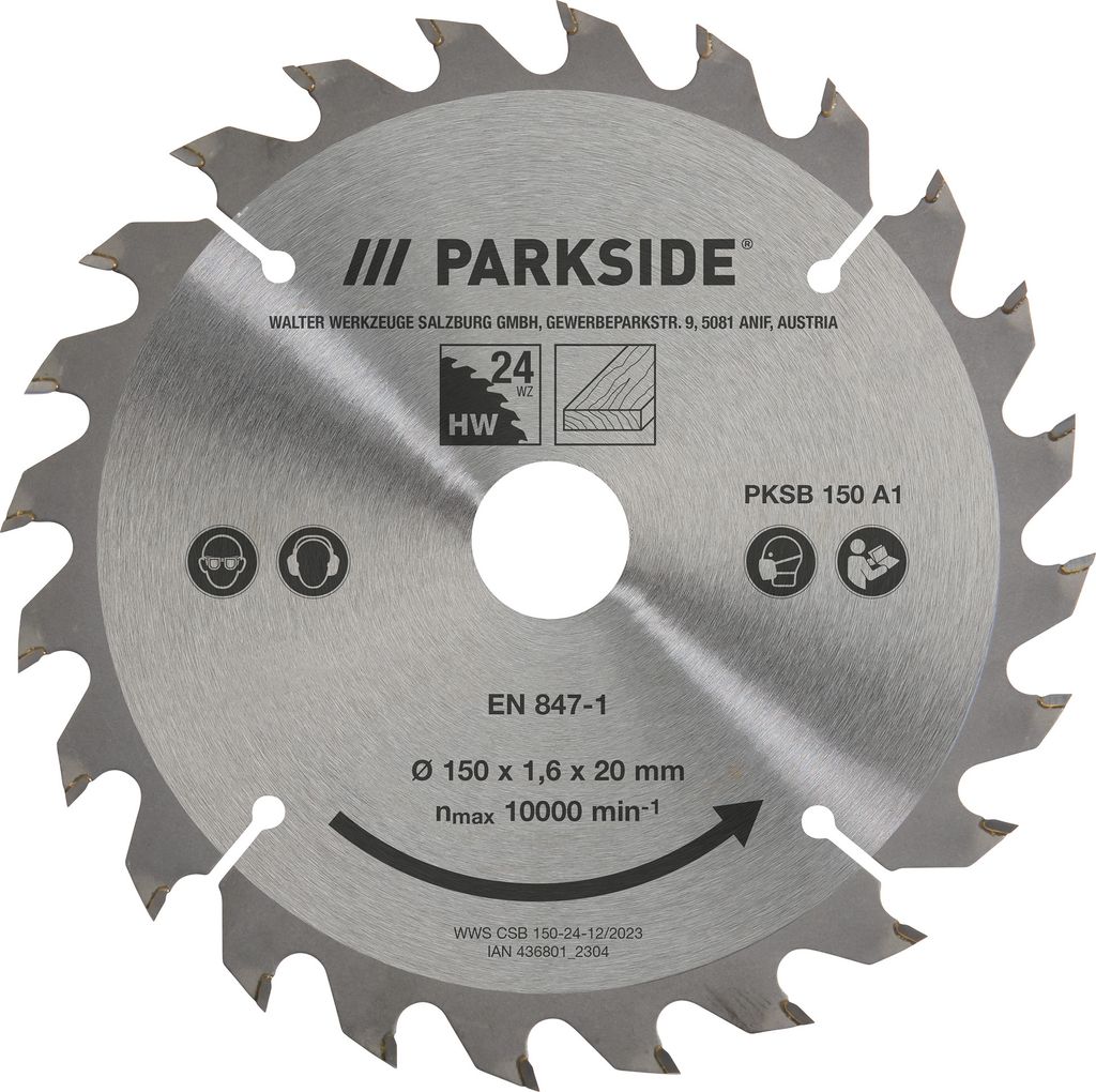 PARKSIDE® Handkreissägeblatt 150 mm (24 Zähne) Produktbild 