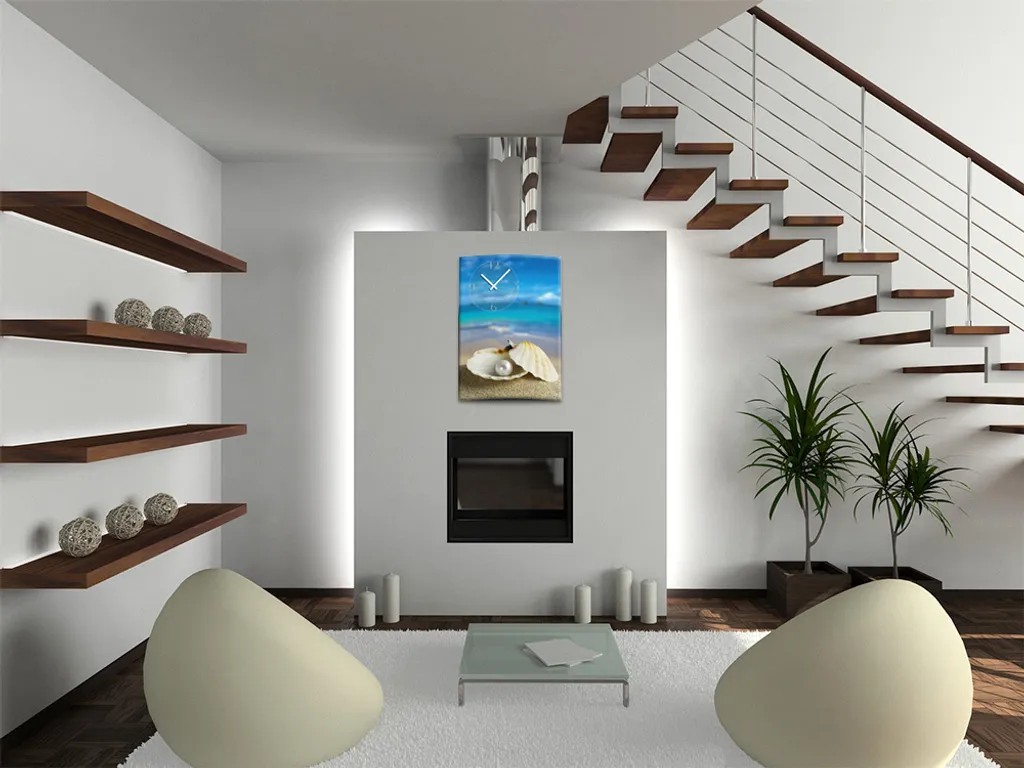 Horloge murale design océan pour salon et chambre format 50x70 - 2