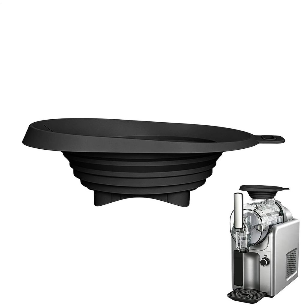 Silikon Trichter faltbar mit Spritzschutz & Haken – Platzsparender Küchenhelfer für Smoothies, Säfte, Backen, Kochen & Flaschenbefüllung