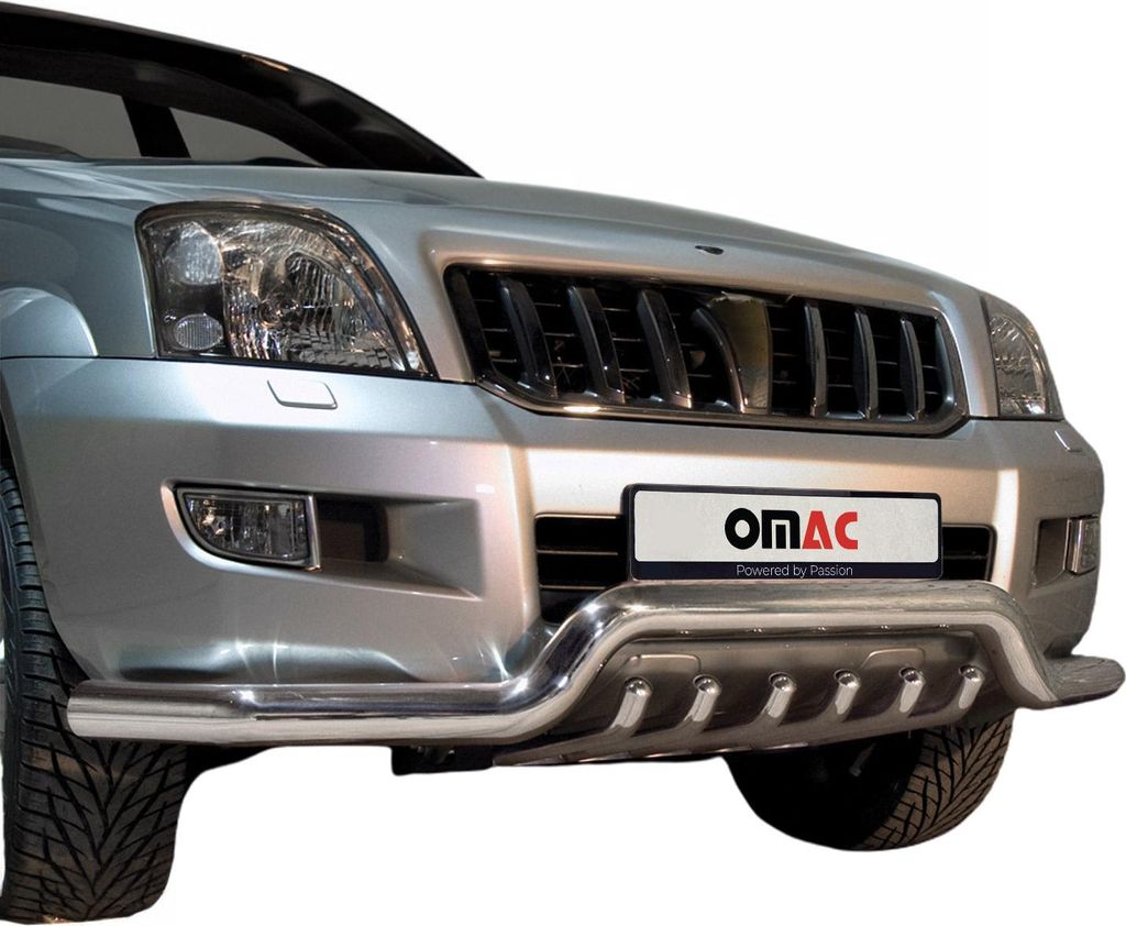 Frontschutzbügel Frontbügel für Toyota Land Cruiser 120 2003-09 ABE Stahl Silber